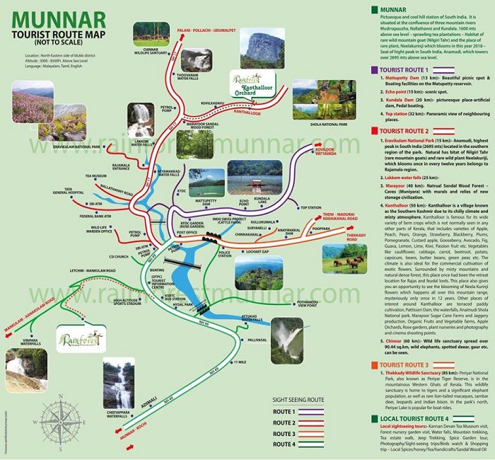 Munnar tourist map